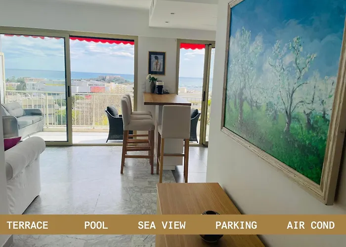 Appartement Superbe 2 Pièces Vue Mer, Piscine, Parking Antibes